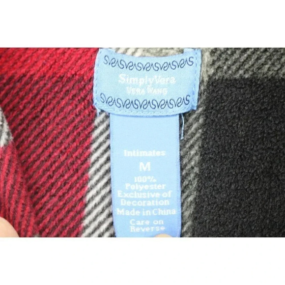 Simply Vera VeraWang Two-Piece Pajama Set-Size Medium-Plaid Fleece-Ultra Soft - Picture 7 of 16
